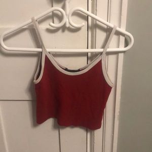 cropped brandy melville red tank top